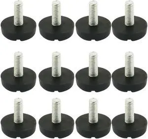 12pcs M6 x 20mm Male Thread Anti-slip Adjustable Furniture Levelling Foot Mounts