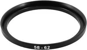 Camera 58mm-62mm Lens Filter Step Down Ring Adapter Black