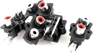 5pcs PCB Mount 2 Position Stereo Audio Video Jack AV Socket RCA Female Connector
