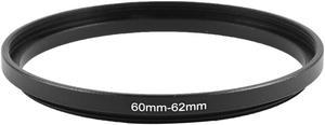 Unique Bargains Camera Parts 60mm-62mm Lens Filter Step Down Ring Adapter Black