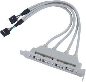 Unique Bargains 4-Port External USB 2.0 to 9 Pin Header MainBoard Adapter Cable