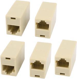 Unique Bargains Ethernet Cable Extender F/F Inline RJ45 Coupler Connector Modular 5pcs
