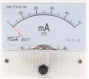 DC 50mA Analog Panel Ampere Current Meter Ammeter Gauge 85C1 White 0-50mA DC