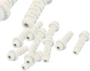 Unique Bargains 10pcs 3mm Inner Dia Rubber Strain Relief Cord Boot Protector Cable Sleeve White