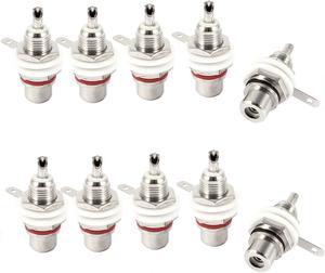 10 x Solder Type Metal RCA Female Jack Audio Terminal Bulkhead Connector Coupler