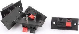 5 Pcs 2 Terminals Spring Push Type Speaker Audio Terminal Board Connector Black