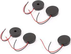 5 Pcs DC 2-28V 80dB Industrial Wired Electronic Alarm Buzzer Black