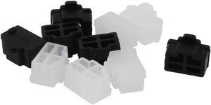 Unique Bargains Black Clear Ethernet Port RJ45 RJ-45 Anti Dust Cover Protector Plug 10Pcs