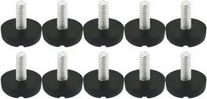 M6x15mm Thread Adjustable Screw on Type Slotted Furniture Leveling Feet 10Pcs M6x15mm Thread Adjustable Screw on Type Slotted Furniture Leveling Feet 10Pcs