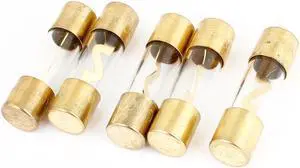 Unique Bargains 5 x 30A Gold Tone Clear Automotive Auto Car Audio AGU Glass Tube Fuse
