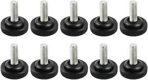 8mm Thread Dia Adjustable Screw On Type Furniture Glide Leveling Feet 10 Pcs