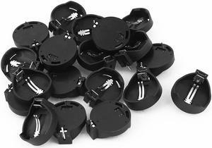 20 Pcs Black Plastic Housing Round Button Battery Holder Case 3V for CR2032 2025