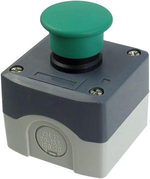 Unique Bargains Unique Bargains SPST NO Circuit Control Momentary Green Mushroom Push Button Switch 240V 3A