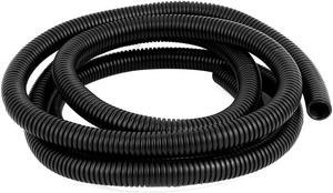 Black Plastic 18x15mm Dia Flexible Corrugated Conduit Pipe Hose Tubing 2.3M Long