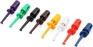 Electrical Meter Part Lead Wire Testing Single Hooks Clip Assorted Color 8pcs