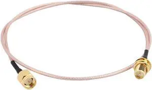 Gold SMA Male to RP-SMA Female Adapter Connector RG178 Coaxial Cable 50cm