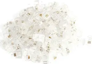 80pcs Clear Shell RJ11 6P4C Modular Plug Telephone Cable Line Adapter Connector