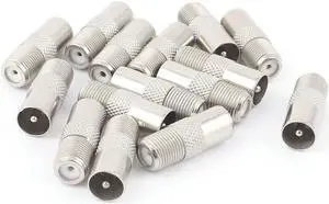 Unique Bargains 15 Pcs F Type Female Plug to PAL TV Male Jack RF Coaxial Adapter Connector