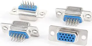 Unique Bargains DB15 15 Pin Straight 180 Degree Female Plug D-sub PCB Mounting Connector 4 Pcs