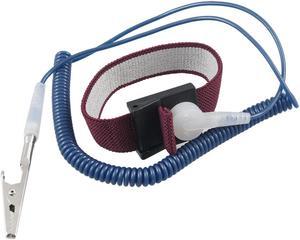 Blue Anti Static ESD Wrist Strap Band Grounding Spring Coiled Cable Burgundy