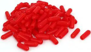 4mm Inner Dia Rubber Hose End Cap Screw Thread Protector Cover Red 100pcs