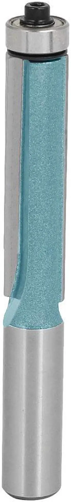 1/2" Cutting Dia Flush Trim Router Bit 2" Flute Length 2-Flute End Bearing with 1/2" Shank