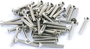 50pcs M3x20mm Stainless Steel Countersunk Flat Head Phillips Machine Screws