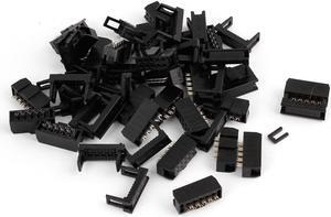 Unique Bargains 25Pcs FC-10P 10Pin 2.54mm ISP JTAG Connectors Black for Flat Ribbon Cable