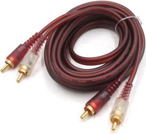 9.8ft Long 2 RCA Male to 2 RCA Male Adapter Car Stereo Audio Cord Extension Cable