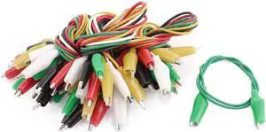 Unique Bargains 30pcs 50cm Length Colorful Double-ended Alligator Clips Test Leads Jumper Wire