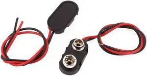 12 Pcs 9 Volt Battery Clip Shell Buckle Connector Lead Wire 15cm