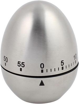 2.4x2.4x3.1-Inch 60 Minute Mechanical Kitchen Egg Timer Stainless Steel Silver