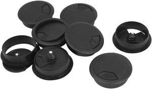 Computer Desk Table Grommet Wire Cable Hole Cover Cap 8Pcs Black