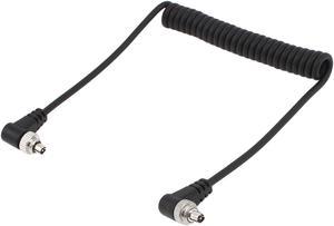 12" Black Coil M/M PC Plug Sync Cord Flash Cable for YONGNUO Digital Camera