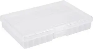 Unique Bargains Transparent Plastic Rectangle Storage Box Case Holder f 48 x AA Batteries