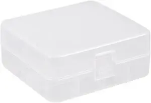 Unique Bargains Transparent Plastic Case Holder Storage Box Container for 2 x 26650 Battery