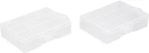 Unique Bargains 2 Pcs Clear Plastic Case Holder Storage Box Container for 24 x AAA Battey