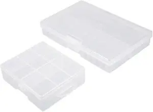 Unique Bargains 2pcs Portable 24 AA Battery Storage Box, 48 AA Batteries Protective Container