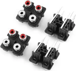 Panel Mounting Audio Video Jack AV Socket 4 Position RCA Female Connectors 4pcs