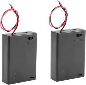 2 Pcs Wired ON/OFF Switch 3 x AA 4.5V Battery Holder Case w Cover