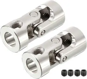 2pcs 6mm to 6mm Rotatable Universal Steering Shaft U Joint Coupler L23XD11