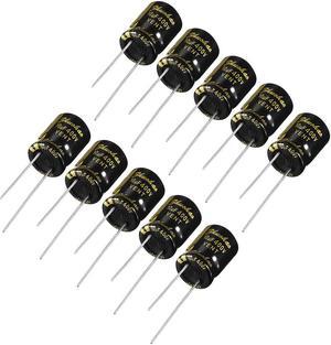 Aluminum Radial Electrolytic Capacitor 10uF 400V Life 10 x 13 mm Black 10pcs