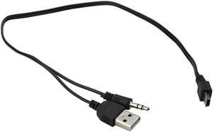 45cm 2 PCS USB 2.0 Male to Mini B Male 3.5mm Jack Plug Audio Video AV Cable