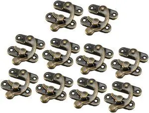 Unique Bargains Swing Bag Clasp Lock Antique Box Left Latch Closure Case Bronze Tone 10 Pcs