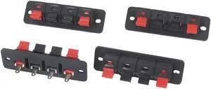 4pcs Red Black Spring Loaded Cable Clip Speaker Terminal Board Socket Connector