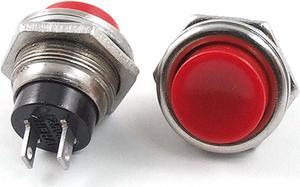 Unique Bargains 3 Pcs x AC 125V 3A 16mm 2-Pin SPST Momentary Pushbutton Switch Red