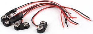 Unique Bargains 5 Pieces 15cm Long Cable T Type Wired 9V Battery Clip Connectors Holder