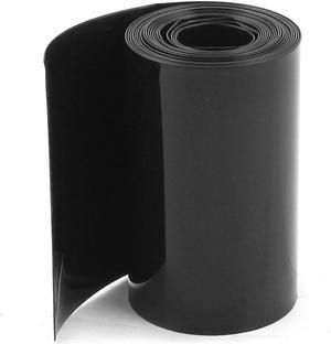 70mm/44mm PVC Heat Shrink Tubing Wrap Black 2m 6.5ft for 18650 Batteries