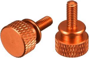 Computer PC Case Shoulder Type Knurled Thumb Screw Orange M4x10mm 10pcs