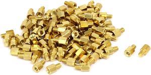 M3 x 5mm+4mm Male to Female Thread Brass Hex Pillars Standoff Spacers 100PCS